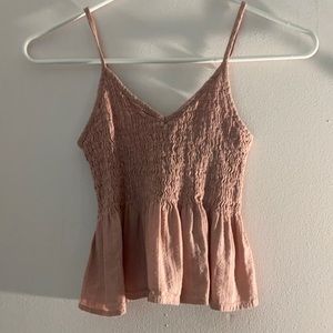 Pink ruffled crop top